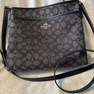Coach Black and Gray Signature Crossbody Bag